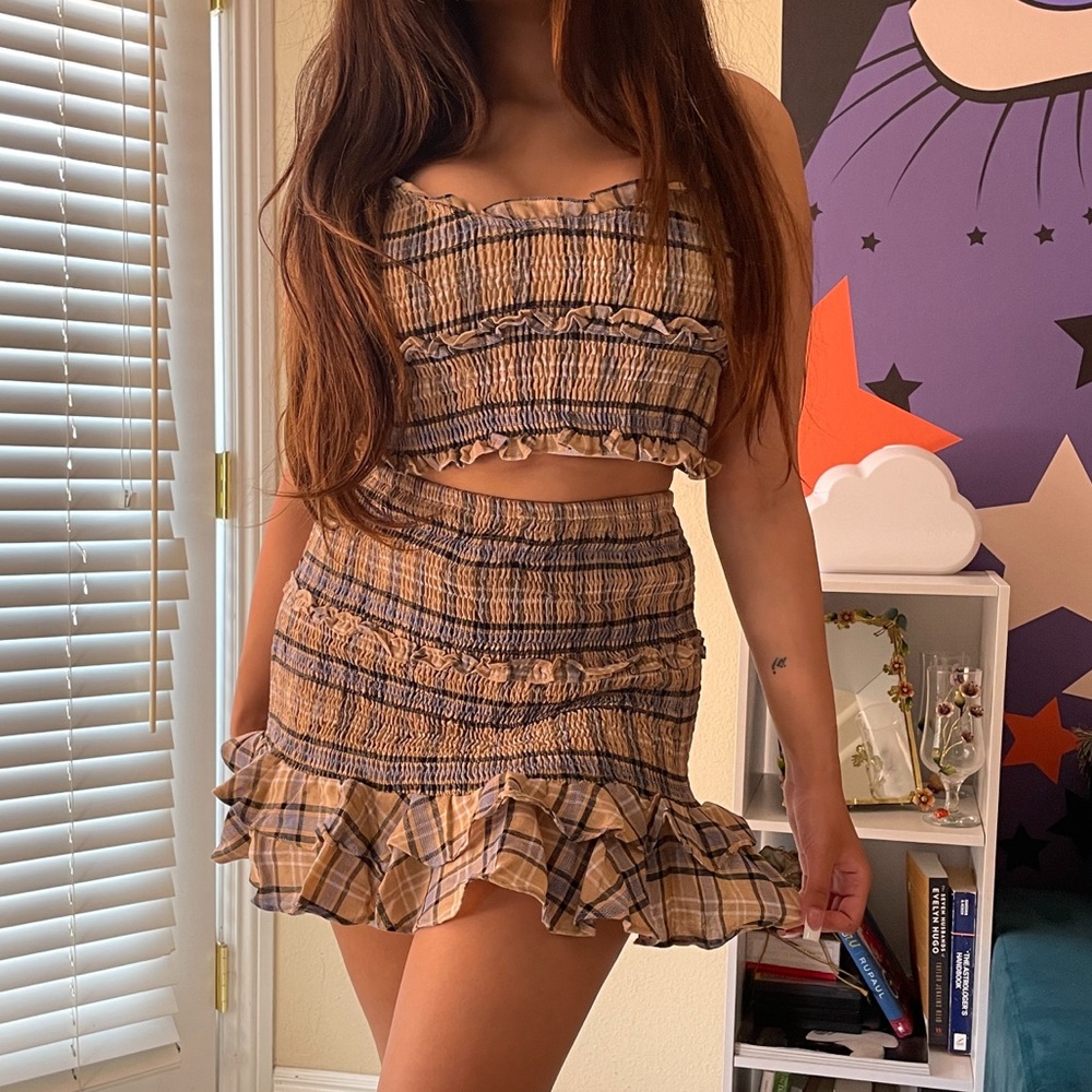 Keep it preppy smocked skirt set